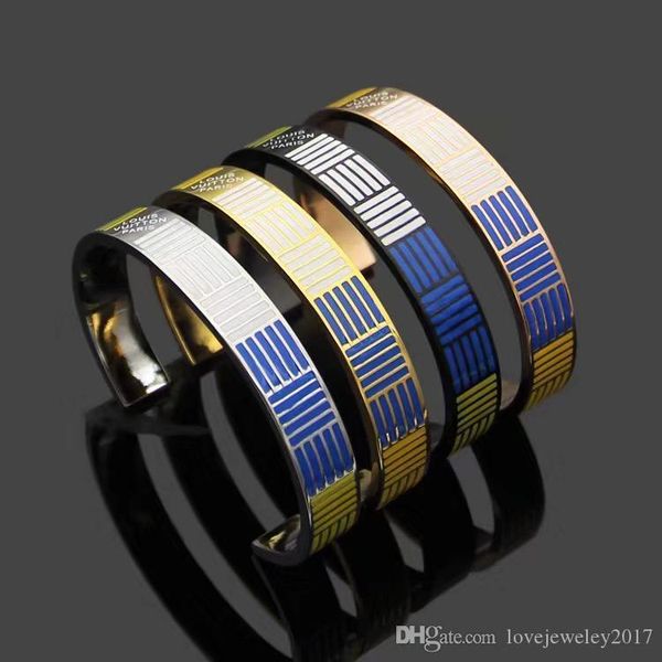 

luxury style rose gold cuff bangle with blue and white drip design for women gold bracelet open pulsera fine jewelry