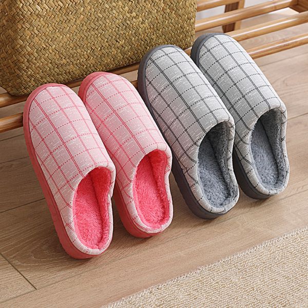 

mens women's cute warm cotton soft plush home slippers indoor outdoor, Black