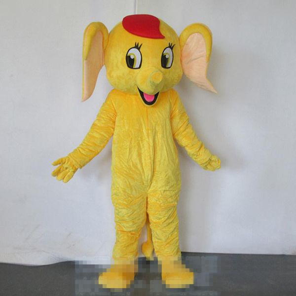 Tamanho adulto Dos Desenhos Animados Professional Elefante Amarelo mascote Bonito Elefante Personalizado traje fantasia kit mascotte tema fancy dress carniva costume