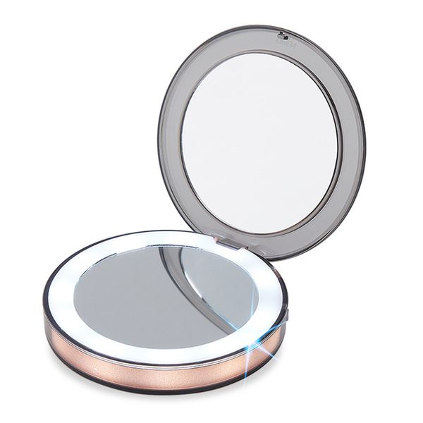 

hand held led lights mirror touch screen adjustable brightness usb cable fold small portable 1x 3x hd makeup mirror