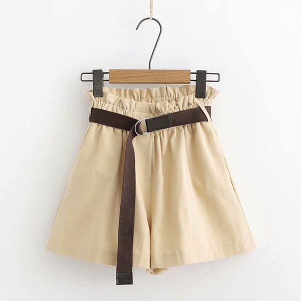 

women's shorts summer casual elastic waist women wide high loose leg slim all-match sporting, White;black