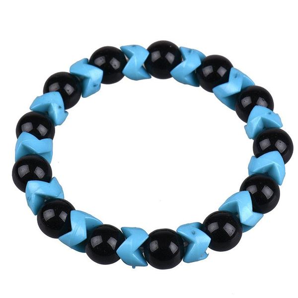 

beaded jewelry charm bracelets blue black glass beaded bracelet, Golden;silver
