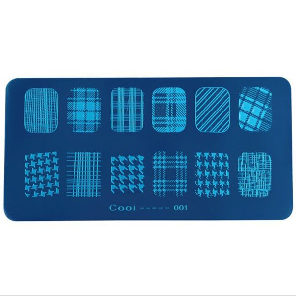 

nail patterns diy nail art tools printing template diy blue film polish rectangular printing plate, White