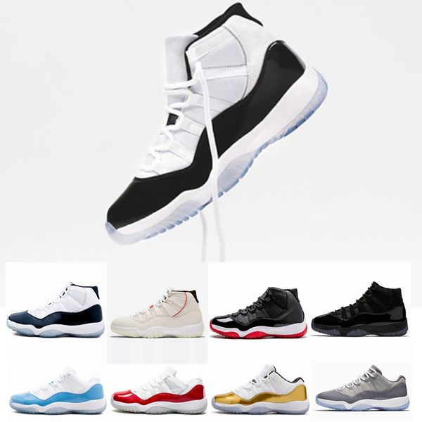 

concord 11 high 45 xi 11s bred cap and gown prm heiress gym chicago platinum tint space jams men basketball shoes sports sneakers
