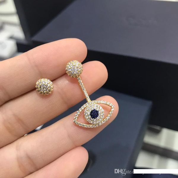 

new summer fashion women earrings yellow gold plated cz devil eye earrings for girls women for vocation nice gift for friend, Golden;silver