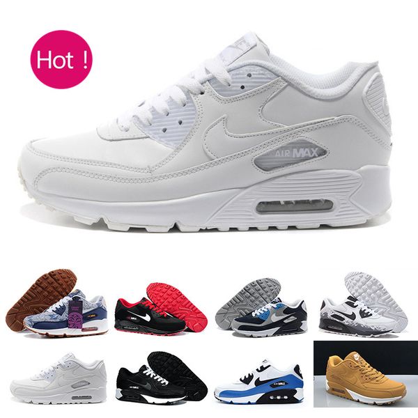 

air cushion 90 casual running shoes black white red 90 men women sneakers classic air90 trainer outdoor sports shoe str-2