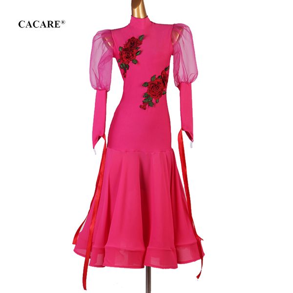 

ballroom dance competition dresses waltz dress tango dance dresses standard flamenco latin costume customized size d0048, Black;red