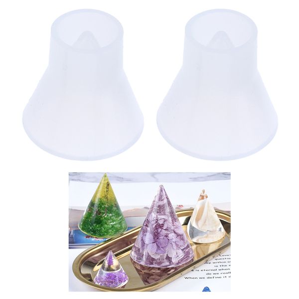 

2x cone shaped silicone molds art resin casting jewelry making moulds tool