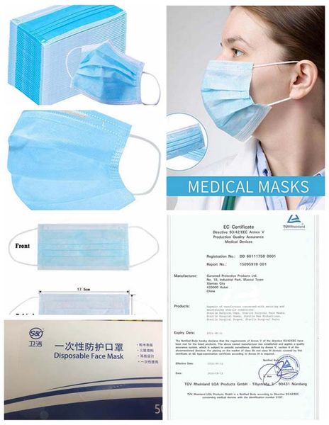 

new 2020 new disposable masks with 3-layer elastic ear hooks are breathable and comfortable to prevent dust pollution