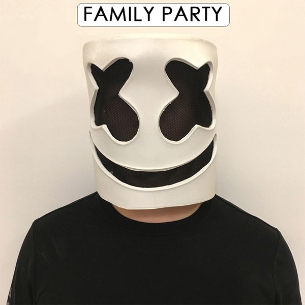 Marshmello Maske Gesicht Hut Marshmello DJ Konzert Requisiten Kopfhörer Halloween Weihnachten Musik Kissen Erwachsene Kinder Geschenk Kopfbedeckung DH1164-1