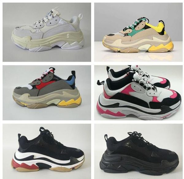 

мода париж арена кроссовки triple-s тройной s sneaker casual luxury папа обувь для мужчин женщины бежевый спорт теннис кроссовок 36-45