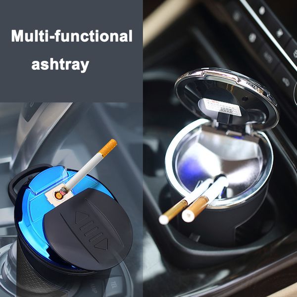 

drop ship car ashtray portable cigarette lighter with led light for office car cup holder v-best