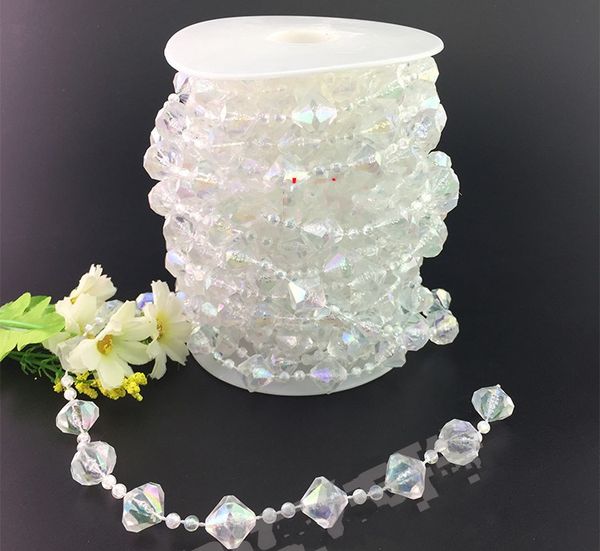 

15m/roll hanging acrylic crystal garland bead strand gem centerpiece large gemstone chrismas diy wedding party manzanita tree