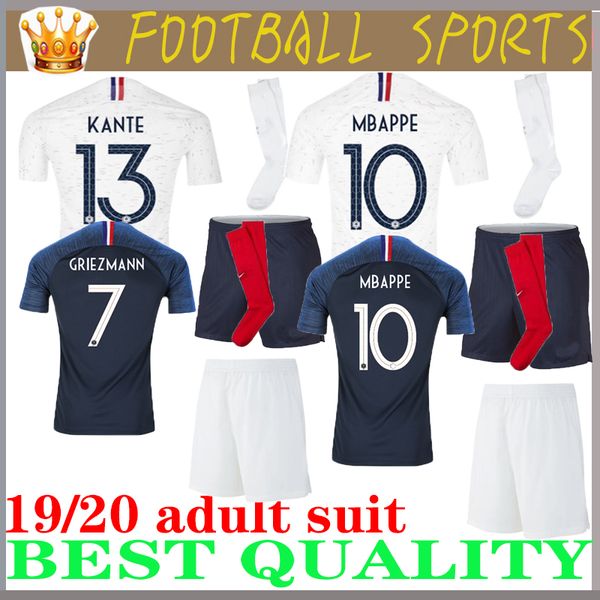 

suit maillot 2018 football suit 2 stars two etoiles equipe de france uniform french kits jerseys+pant+socks, Black