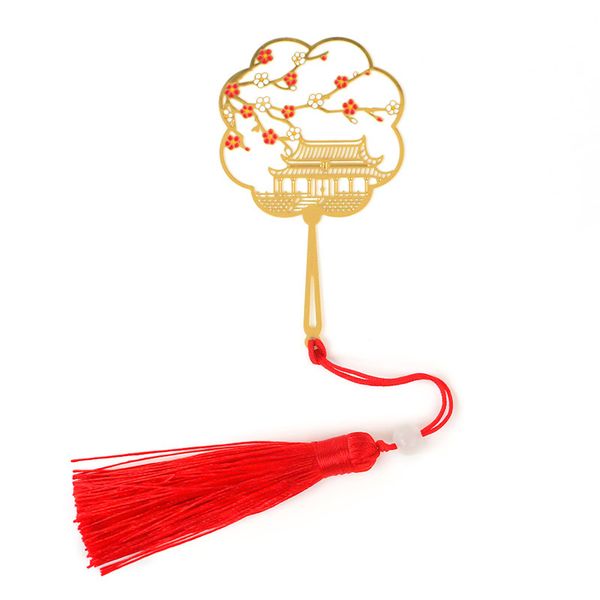 

metal bookmark chinese classic creative brass baking lacquer hollow fan
