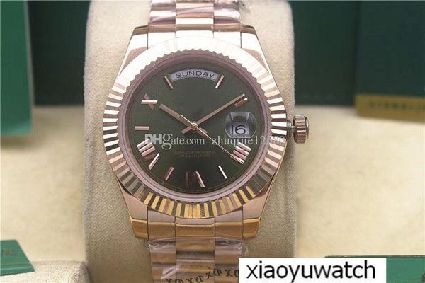 

Топ Марка розовое золото 41 мм мужские часы, кофе цвет циферблат, Рим слово масштаб