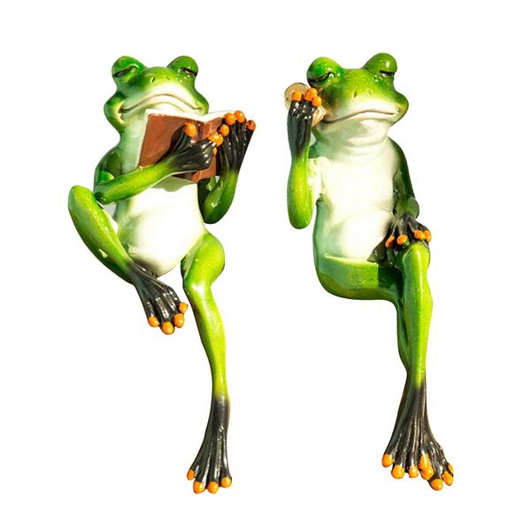 

2pcs resin modern 3d craft frog figurine home office deskdecor gift