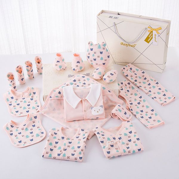 

24 pcs/set baby newborn clothing suit shirt pants rompers blanket bibs sets boys girls clothes suits cotton blue pink, White