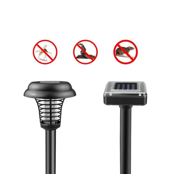 

solar-powered electric lamp trap light solar power mole snake mouse pest reject repeller control uv led mosquito killer