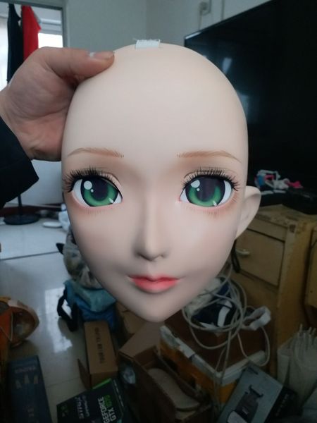 

новый 30) женский женский силиконовая резина маска для лица косплей kigurumi маска трансвестит bjd кукла kigurumi япония kig аниме маски с, Black;red