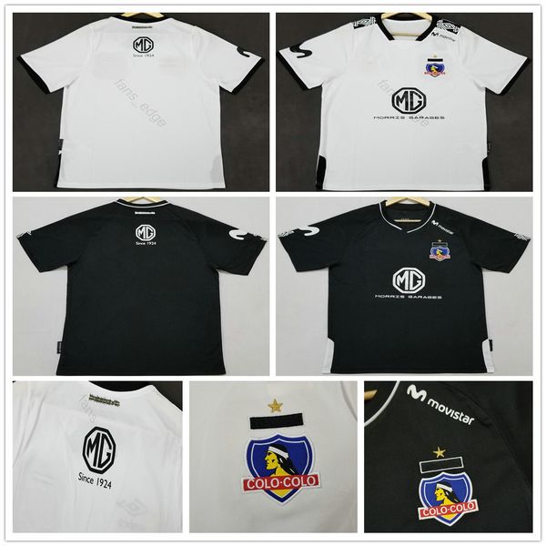

19 20 club social y deportivo colo colo soccer jerseys colo-colo home white football shirt custom 2019 2020 away black camiseta de futbol, Black;yellow