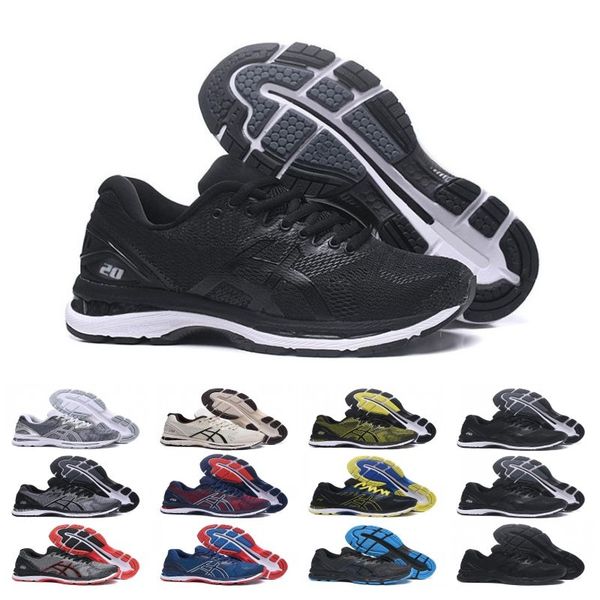 

2019 New GEL-Nimbus 20 Stability Breathable runner shoes for men black white blue red mens trainer fashion sports sneakers runner