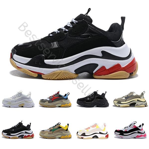 

2019 Top Quality Paris Luxury Designer shoes Men's & Women's Triple Black White pink Running increasing Sport Sneaker Dad Trainers 36-45