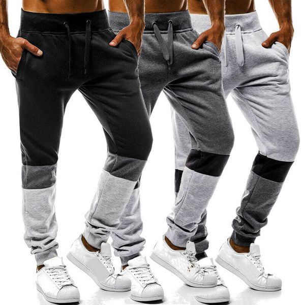 

высокое качество мужские спортивные брюки бегущие мужская мода slim fit спорт брюки gym бег бегуны gym sweatpants брюки, Black;blue
