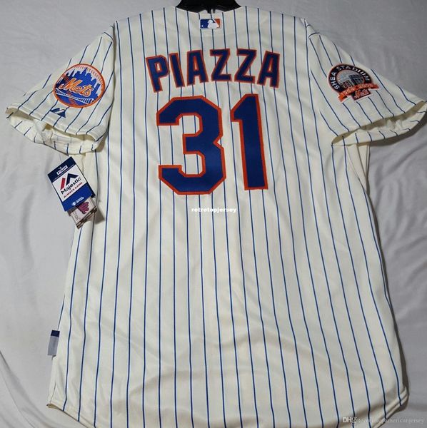 

majestic new york #31 mike piazza cool base shea patch jersey mens stitched wholesale big and tall size xs-6xl baseball jerseys, Black;blue
