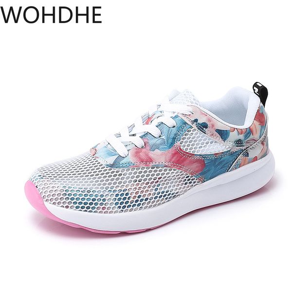 

summer holes mesh breathable running shoes casual women's shoes outdoor sports footwear sneakers walking zapatos mujer, Black