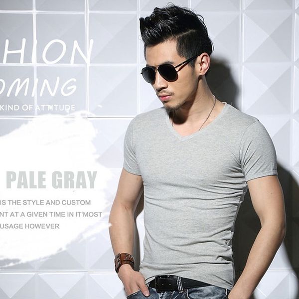 

lycra men's t shirt short sleeve t-shirt o-neck slim solid color half sleeved tee shirt 2019 mrmt, White;black