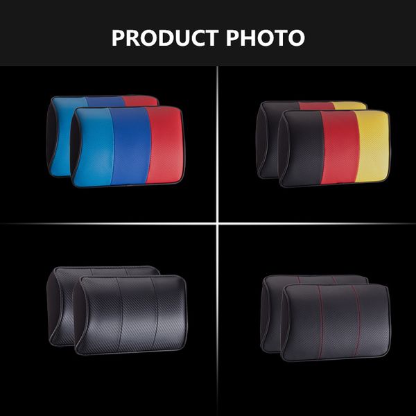 

car accessories neck pillow memory foam car neck pillow pu leather pillows for auto seat headrest support under the styling