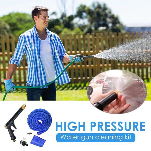 

16ft high pressure water spray gun expandable hose spray nozzle kit car wash garden pipe adjustable spraying garden irrigation