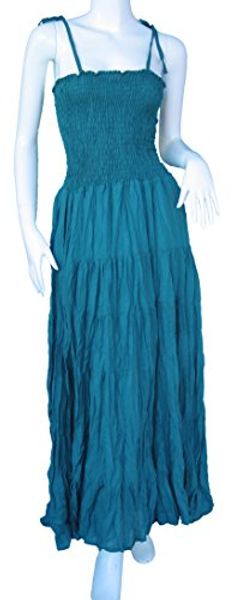

raanpahmuang brand soft 100% cotton full flowing spaghetti strap dress, Black;gray
