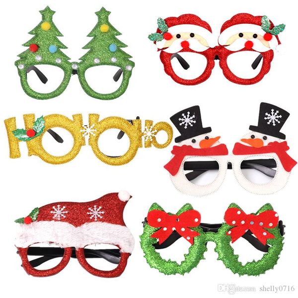 Decorazioni per feste di Natale Giocattoli per bambini per adulti Babbo Natale Pupazzo di neve Occhiali con corna Decorazioni natalizie Occhiali da vestire