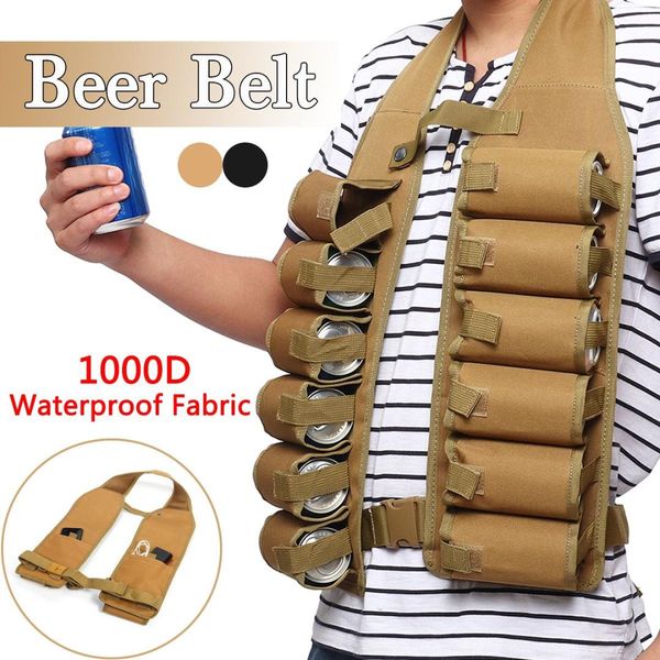 

outdoor climbing camping hiking 12 pack holster portable bottle waist beer belt bag handy wine bottles beverage can holder bag