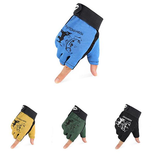

outdoor sport fishing gloves 1pair/lot 3 half-finger breathable anti-slip glove wear-resistant fishing equipment, Black