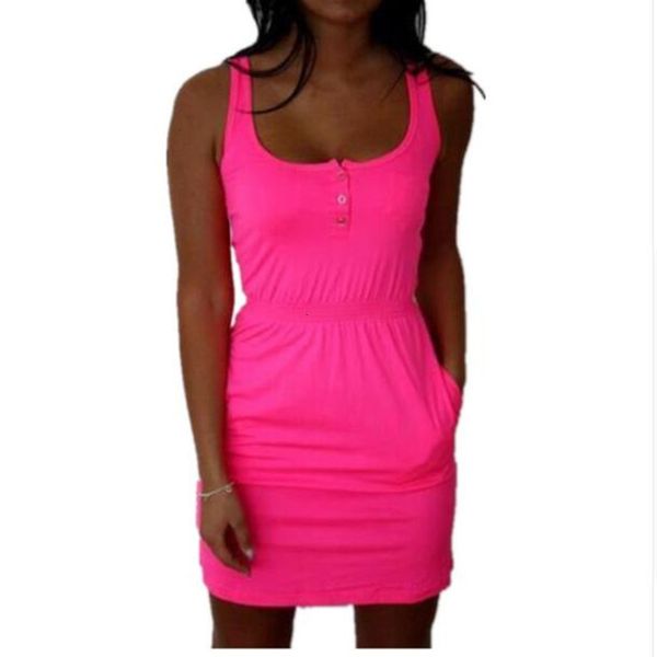 

summer dress women dresses 2019 women dress fluorescent color elastic waist lady summer sleeveless beach mini dress vestidos s 5xl, Black;gray