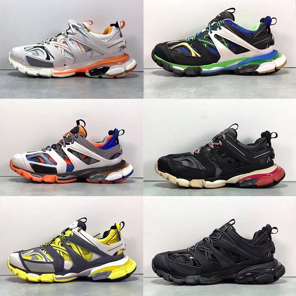 

Newest Triple S Track Sneakers All Blacks White Orange Mens Sports Running Shoes Women Walking Luxury Paris 2019 Dirty Dad Shoes Trainers