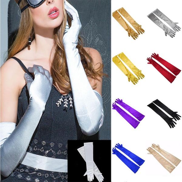 

women finger gloves evening prom long gloves, Blue;gray