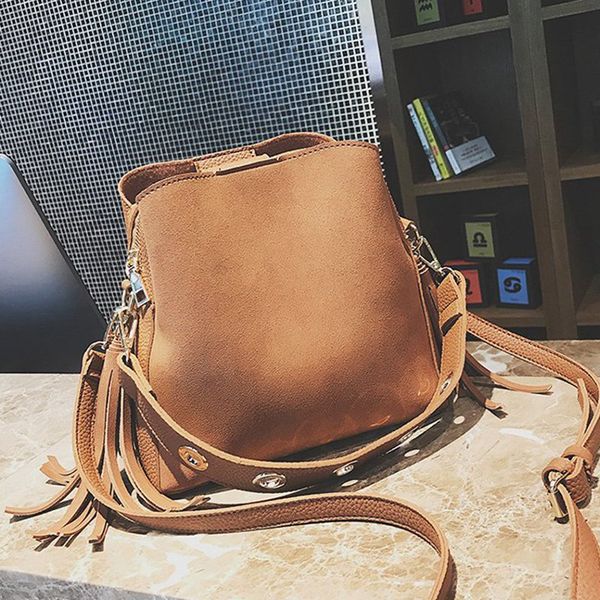 

vintage women's tassel bag shoulder female suede leather messenger bag women's crossbody ladies hand bags for women sac