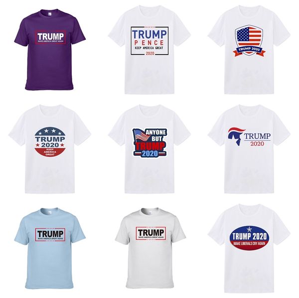 

2020a embroidered street trump t-shirts hip hop trump t-shirts for men and women liu fei life men's designer trump t-shirts size, White;black