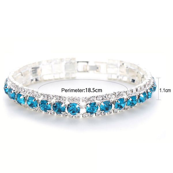 

fashion women zircon crystal bangles link chain alloy jewelry bracelet gift, Black