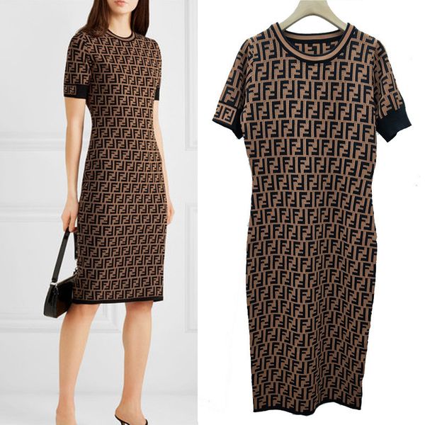 

2019 ummer pick hole f letter hort leeve middle length over the knee knitting dre female good in tock real beat factory