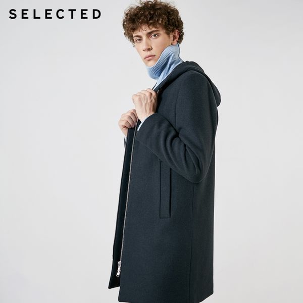 

new autumn and winter men's wool long hooded coat s |418427542, Black