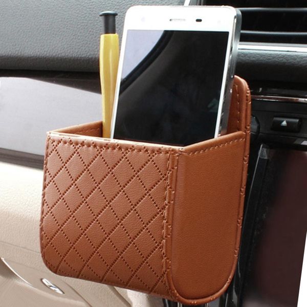 

car outlet vent seat back tidy storage box pu leather coin bag case pocket organizer hanging holder pouch automobile accessories