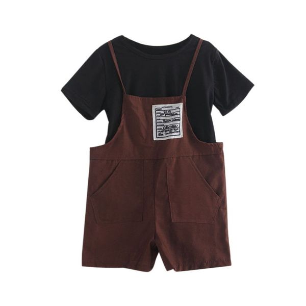 

children 1-6y clothes set cartoon toddler baby boys girls spring autumn outfits t-shirt+bib pants kids clothing 1-6y fashion, White