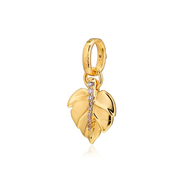 

2019 original 925 sterling silver jewelry shine shining leaf charm beads fits european pandora bracelets necklace for women making, Bronze;silver