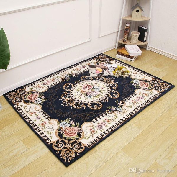 

carpet european and american style floral pattern area rugs for living room parlor bedroom carpets non-slip navy red blue