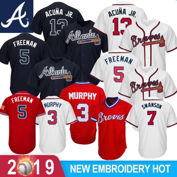 

13 ronald acuna jr atlanta 10 chipper jone brave 44 hank aaron 5 freddie freeman 3 dale murphy ba eball jer ey 100 titched quality